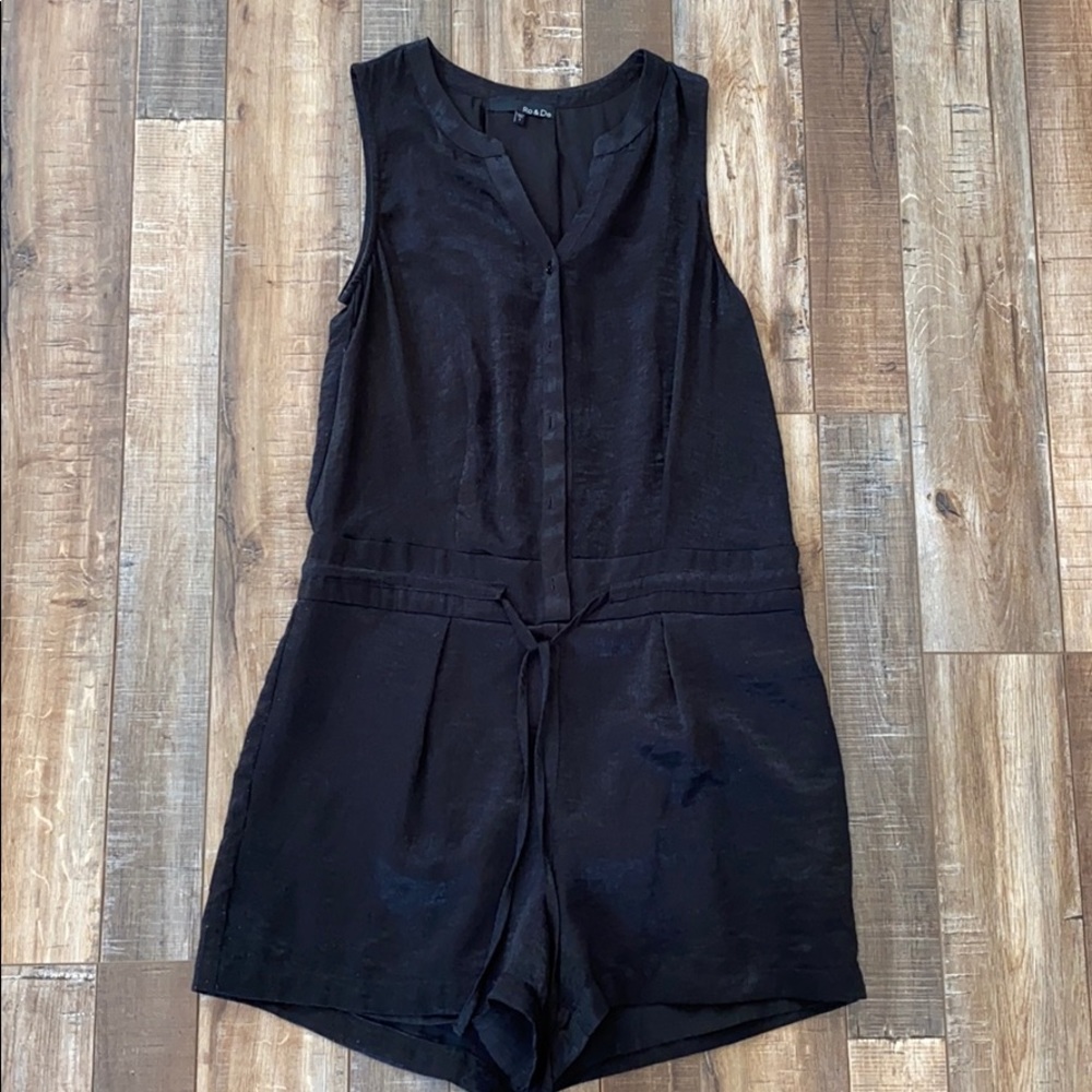 🌟Ro+De Black Silk Romper🌟